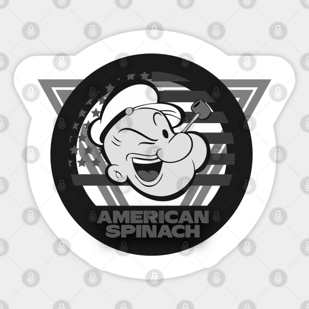 America Spinach BW Sticker by CTShirts